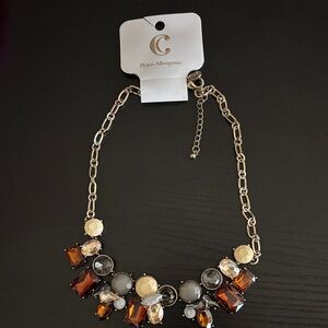 Charming Charlie Gold Tone with amber colors Necklace NWT